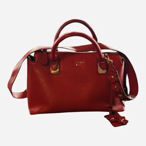 GUESS Women’s Liya Floral Satchel Crossbody Handbag Removable Bag Charm